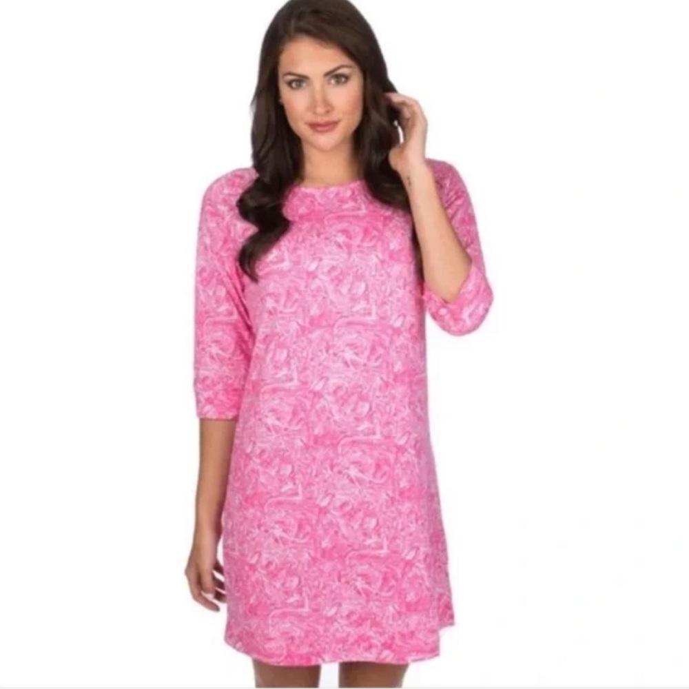NWT- Lauren James- Pink Ruffle Some Feathers dress- Size Medium